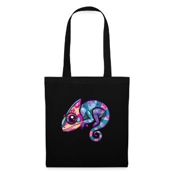 Colorful Chameleon Big Eyes Fantasy - Tote Bag - black - Front