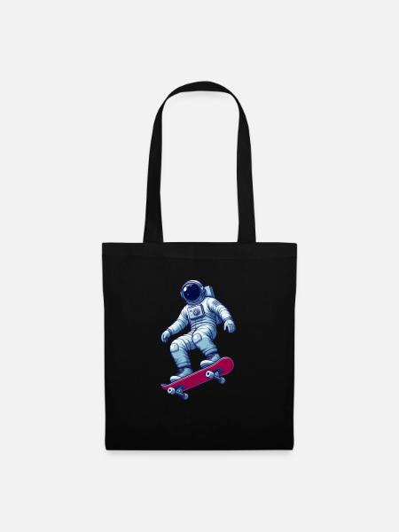 astronaut auf skadeboard - Stoffbeutel - Schwarz