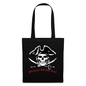Pirate Skull 07 2024 Zeichenfläche 1 - Stoffbeutel - Schwarz - Vorne