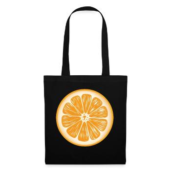Lustiges Orangenfrucht Geschenk - Stoffbeutel - Schwarz - Vorne