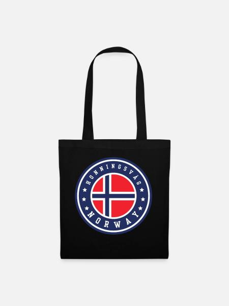 Honningsvåg, Norwegen - Stoffbeutel - Schwarz