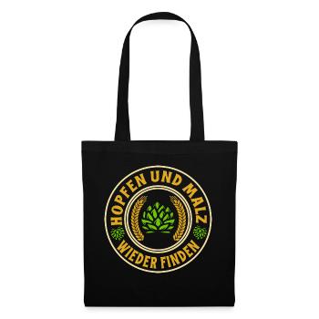 Hopfen und Malz wieder finden Bierliebhaber Spruch - Stoffbeutel - Schwarz - Vorne