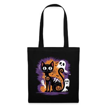 Spooky Halloween Cat - Tote Bag - black - Front