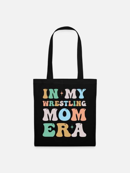 In My Wrestling Mom Era Groovy Retro - Tote Bag - black
