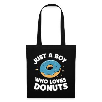Donut Donuts Süßigkeiten Bagel - Stoffbeutel - Schwarz - Vorne