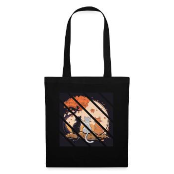 Retro Autumn Cats Cat Cats Autumn - Tote Bag - black - Front