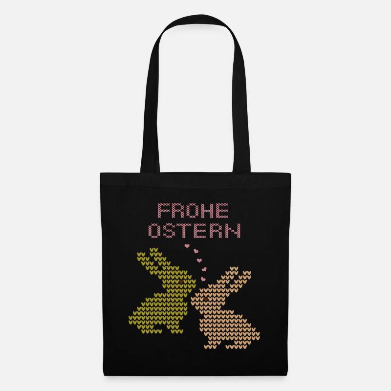 Frohe Ostern - Stoffbeutel - Schwarz