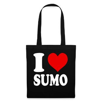 I Love Sumo Martial Arts Japan Heart Funny - Tote Bag - black - Front