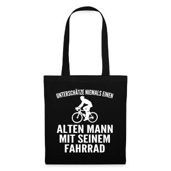 Fahrrad Radfahren Lustiges Radfahrer Geschenk - Stoffbeutel - Schwarz - Vorne