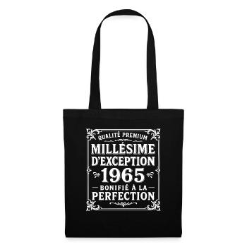 Anniversaire 60 Ans Millésime 1965 Cadeau Fête - Sac en tissu - noir - Devant