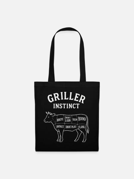 Griller Instinct – BBQ-Shirt für echte Grillfans - Stoffbeutel - Schwarz