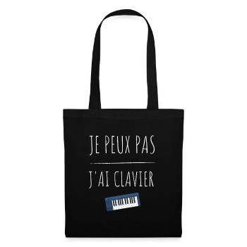 Je peux pas j'ai clavier - Sac en tissu - noir - Devant
