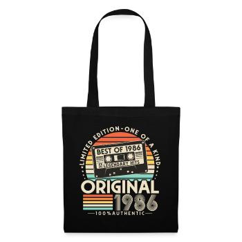 1986 Vintage Vintage Rétro Cadeau d’anniversaire - Sac en tissu - noir - Devant
