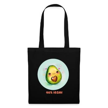 Avocat végétalien - Sac en tissu - noir - Devant