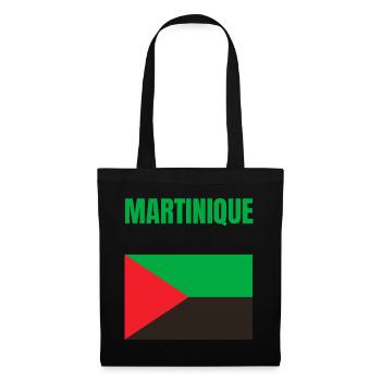 T-shirt drapeau Martinique Antilles - Sac en tissu - noir - Devant