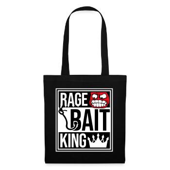Rage Bait King en ligne Troll Attention Fun - Sac en tissu - noir - Devant