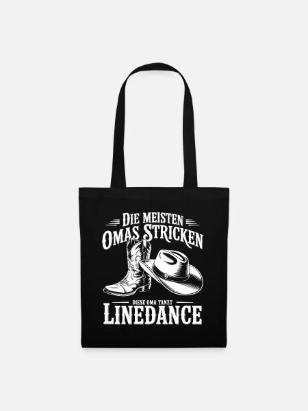 Omas Line-Dance Boots Design - Stoffbeutel - Schwarz