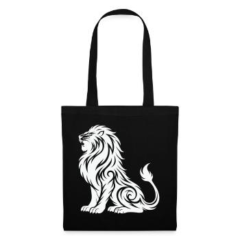 Tribal Löwe Silhouette - Stoffbeutel - Schwarz - Vorne