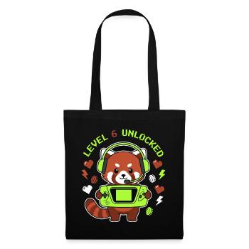Level 6 Unlocked Red Panda Gamer - Tote Bag - black - Front