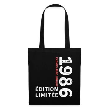 1986 vintage typographic style - Tote Bag - black - Front