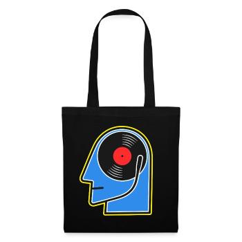 Blue Vinyl Album DJ Head - Tote Bag - black - Front