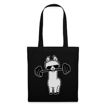 Cool Lama Gewichtheber Langhantel Sonnenbrille Gym - Stoffbeutel - Schwarz - Vorne