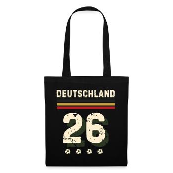 Deutschland - Retro Fan Shirt - Stoffbeutel - Schwarz - Vorne