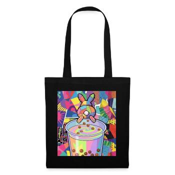 Cute Bunny Funny Boba Bubble Tea - Tote Bag - black - Front