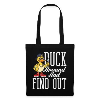 Motifs drôles de canards Citons amoureux de canards - Sac en tissu - noir - Devant