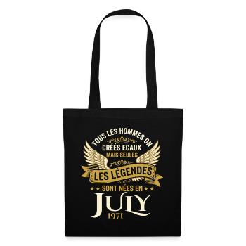 Légende Née En Juillet 1971 Anniversaire - Sac en tissu - noir - Devant