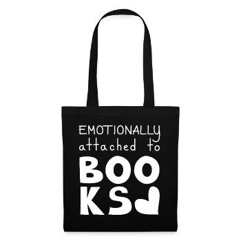 Emotionally Attached To Books, White - Tote Bag - black - Front
