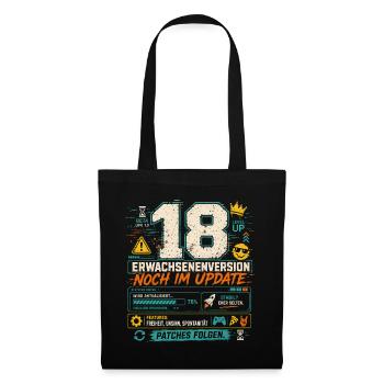 18 Geburtstag Volljährig Gaming Geschenk Humor - Stoffbeutel - Schwarz - Vorne