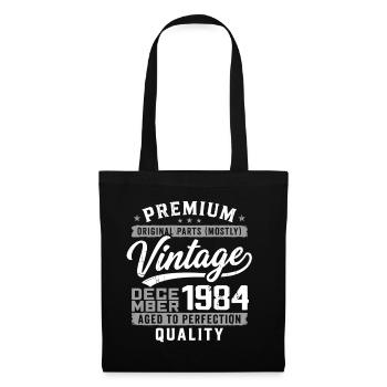 Vintage Dezember 1984 Qualitätsausgabe - Stoffbeutel - Schwarz - Vorne