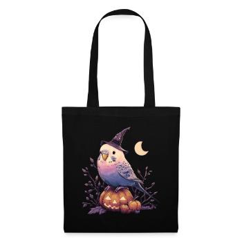 Wellensittich Halloween - Stoffbeutel - Schwarz - Vorne