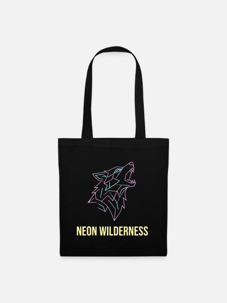 Wolf Neon Wilderness - Stoffbeutel - Schwarz