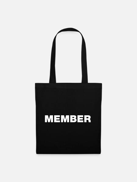 Typo MEMBER (blanc) - Sac en tissu - noir