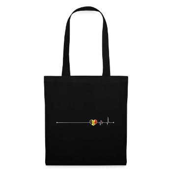 Heartbeat belgium flag - Tote Bag - black - Front
