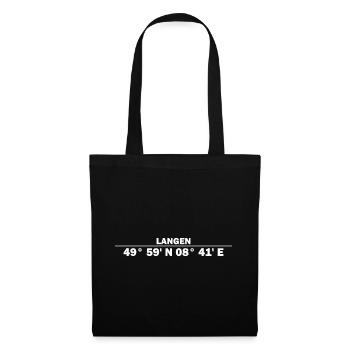 Langen Koordinaten - Stoffbeutel - Schwarz - Vorne