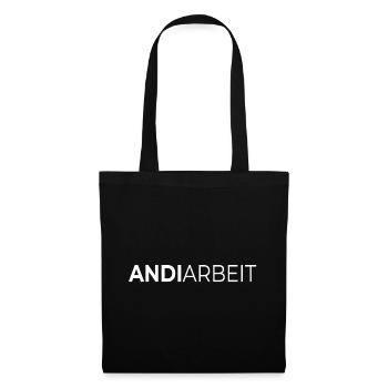 Andi Arbeit Andreas Andy Andrea Geschenk Name - Stoffbeutel - Schwarz - Vorne