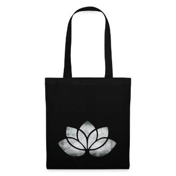 yoga lotus blume silber - Stoffbeutel - Schwarz - Vorne