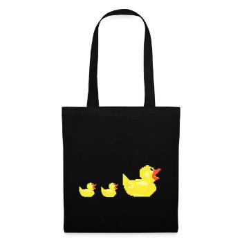 Pixel ducks family mother chicks kid gift - Tote Bag - black - Front