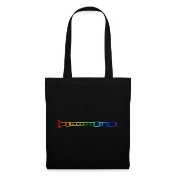 Flûte, Flûte, Orchestre, Musique Arc-en-ciel - Sac en tissu - noir - Devant