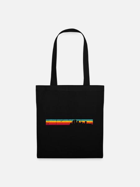 Sunset City Silhouette Gradient - Tote Bag - black