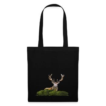 Cerf - Sac en tissu - noir - Devant