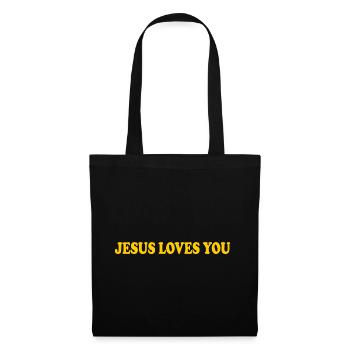 Jesus loves you - Stoffbeutel - Schwarz - Vorne