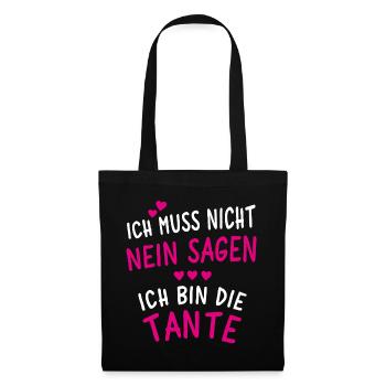Ich bin die Tante - Stoffbeutel - Schwarz - Vorne
