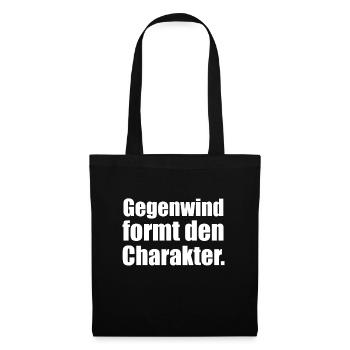 Rennrad Fahrrad Sprüche Rad Geschenl Gegenwind - Stoffbeutel - Schwarz - Vorne