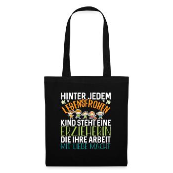 Eine Erzieherin, die ihre Arbeit mit Liebe macht - Stoffbeutel - Schwarz - Vorne