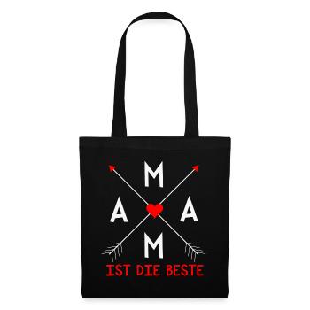 Mama ist die Beste - Stoffbeutel - Schwarz - Vorne