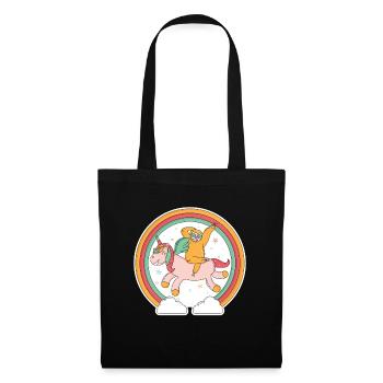 Chemise de licorne fun, cadeau animaux paresseux - Sac en tissu - noir - Devant